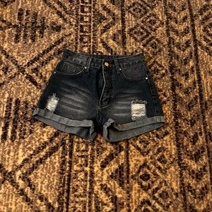 SHEIN Blue ripped jean Shorts